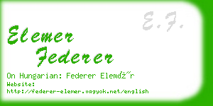 elemer federer business card